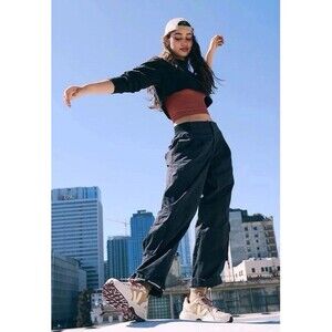 NWT Free People Movement Mesmerize Me Pant Solid Black Cargo Pants Size Small